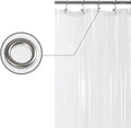 Design Shower Curtain Liner with 6 Magnets - Heavy Duty PEVA Plastic Shower Curtain for Bathroom, Waterproof Vinyl & See Through Bath Liner, Metal Grommets - Clear, 72x72 - MC Online