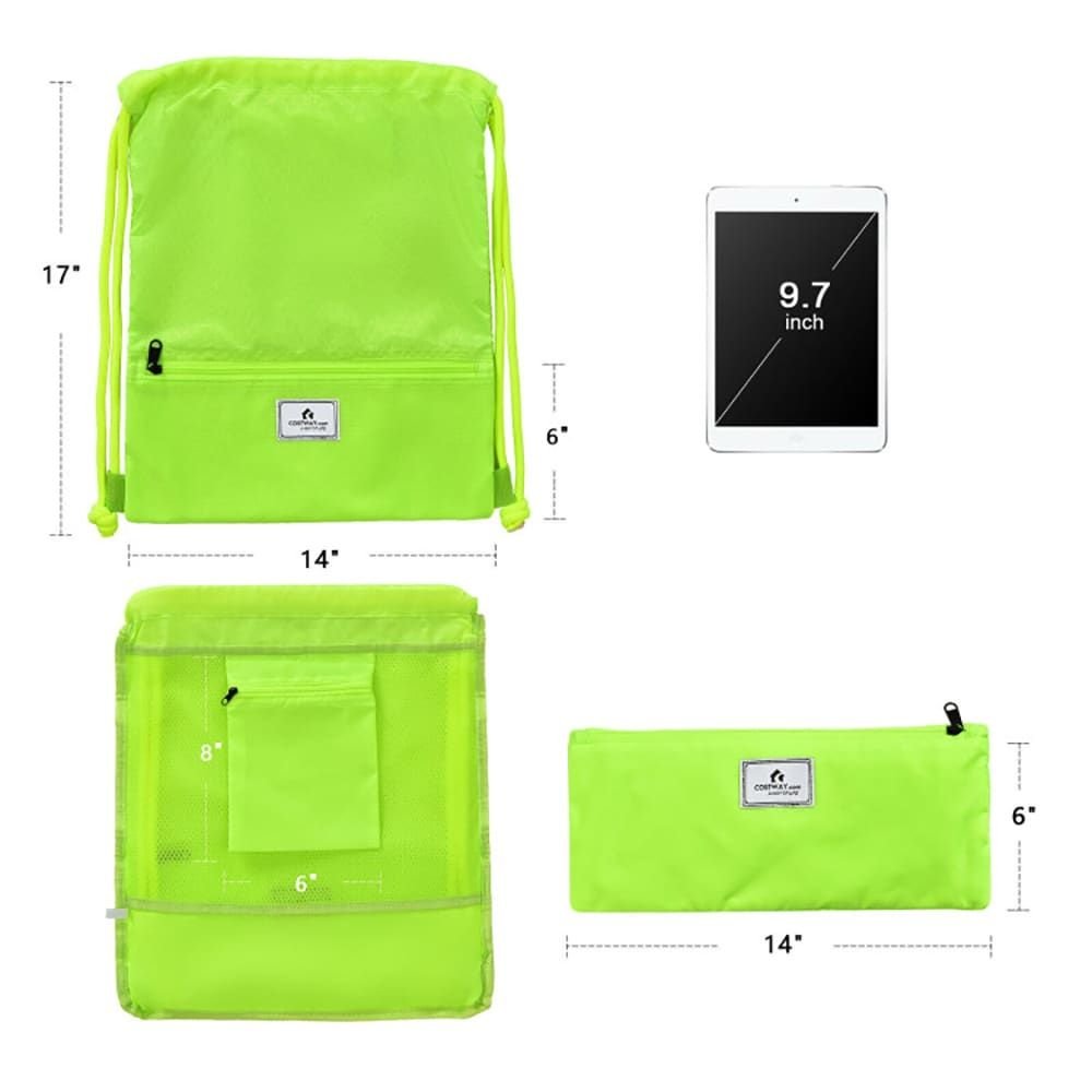 Drawstring Backpack String Bag Foldable Sports Sack with Zipper Pocket - MC Online