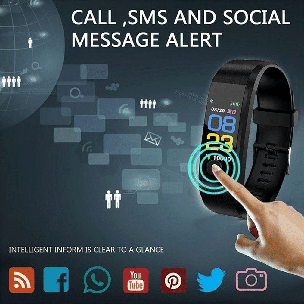Fitness Smart Watch Activity Tracker Heart Rate For Women Men Oxygen BP Monitor - MC Online