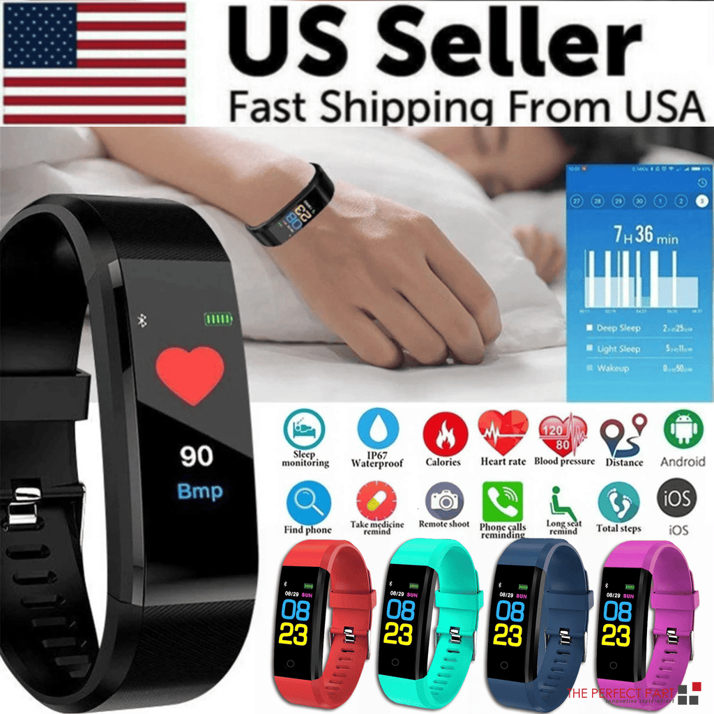 Fitness Smart Watch Activity Tracker Heart Rate For Women Men Oxygen BP Monitor - MC Online