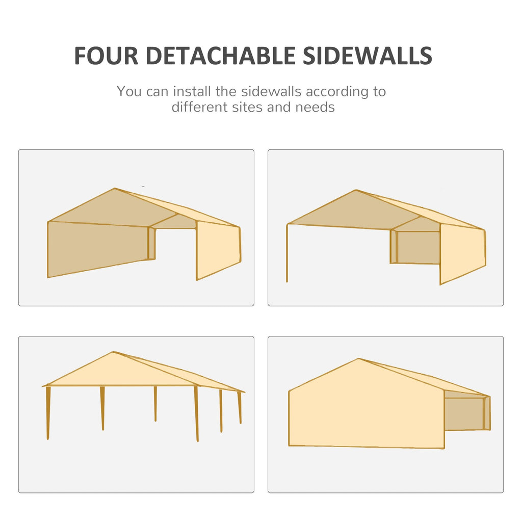 Grand Gazebo Haven: 20x10 Large Canopy Party Tent with Removable Side Walls - MC Online