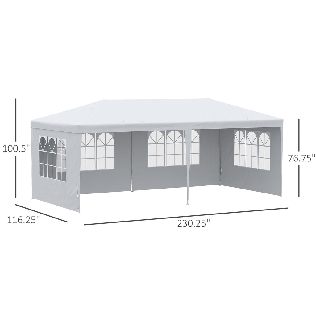 Grand Gazebo Haven: 20x10 Large Canopy Party Tent with Removable Side Walls - MC Online