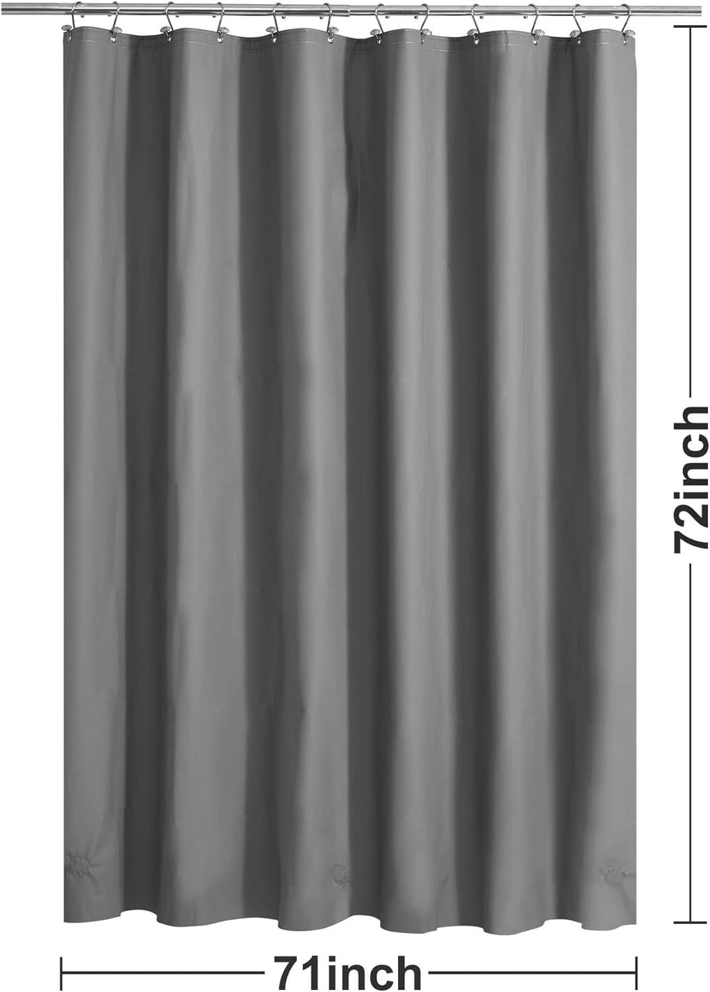 Gray Shower Curtain Liner - Premium PEVA Shower Liner for Bathroom, BPA & PVC Free, No Chemical Smell, Lightweight Standard Size Bath Curtain with 3 Magnets, Metal Grommets - Dark Gray - MC Online