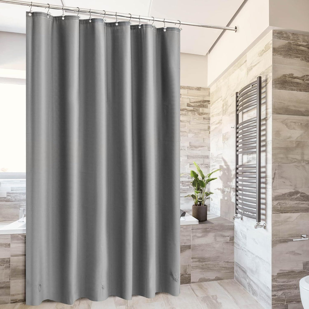 Gray Shower Curtain Liner - Premium PEVA Shower Liner for Bathroom, BPA & PVC Free, No Chemical Smell, Lightweight Standard Size Bath Curtain with 3 Magnets, Metal Grommets - Dark Gray - MC Online