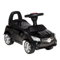 Kids Ride On Push Car, Foot-to-Floor Walking Sliding Toy Car for Toddler with Working Horn, Music, Headlights and Storage, Black - MC Online