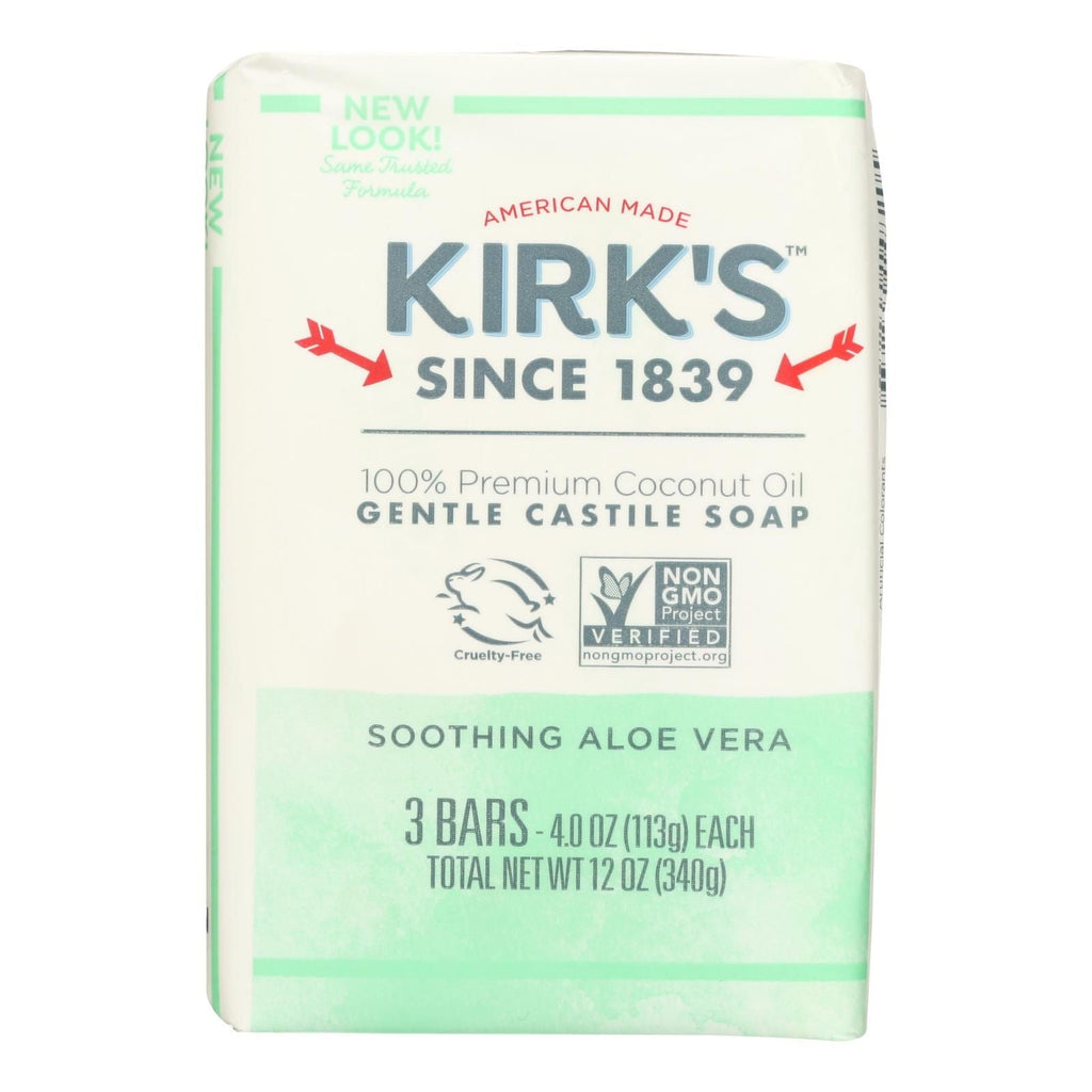 Kirks Natural Bar Soap - Coco Castile - Aloe Vera - 3 Pack - 3/4 Oz - 1 Each - MC Online