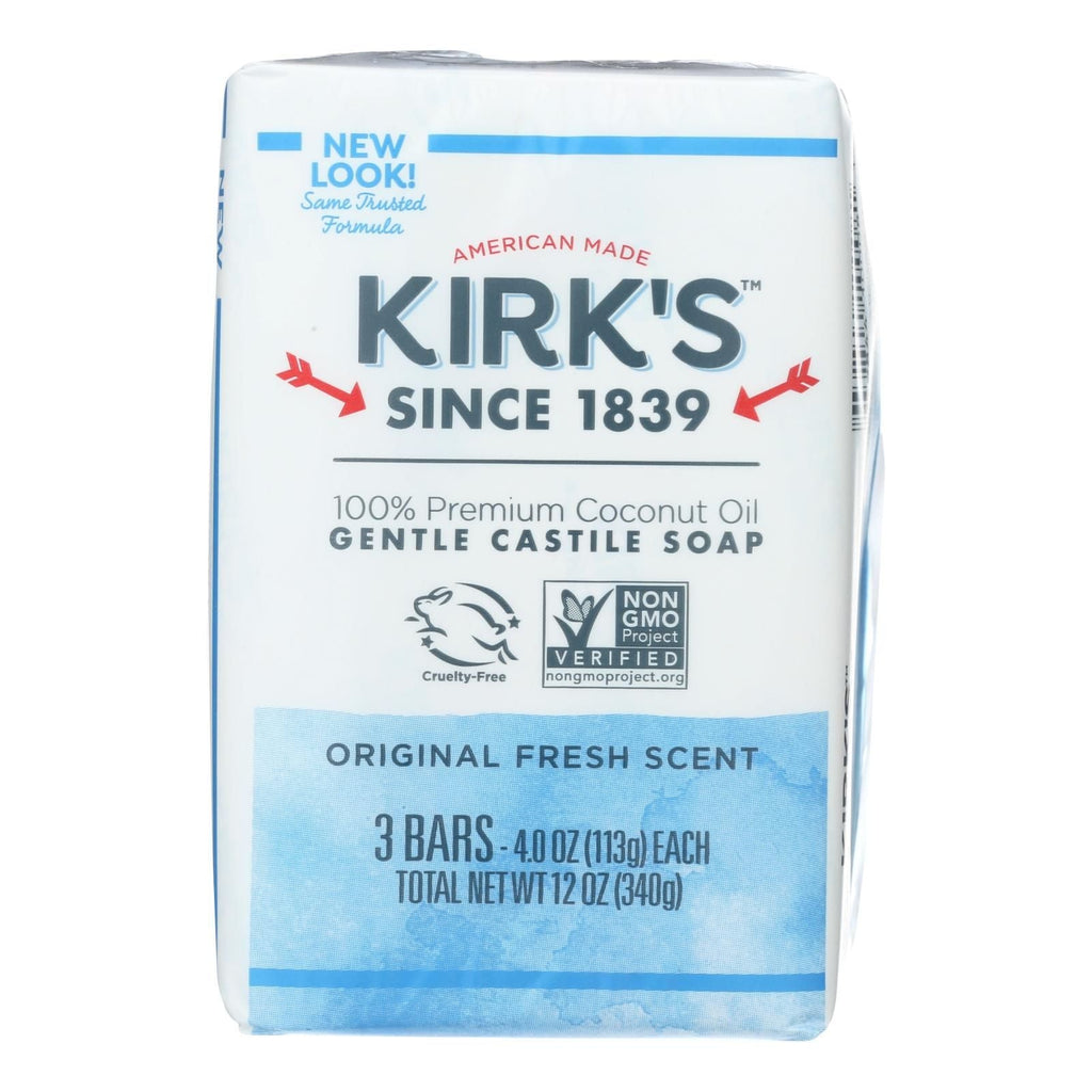 Kirk's Natural Castile Soap Original - 4 Oz Each / Pack Of 3 - MC Online