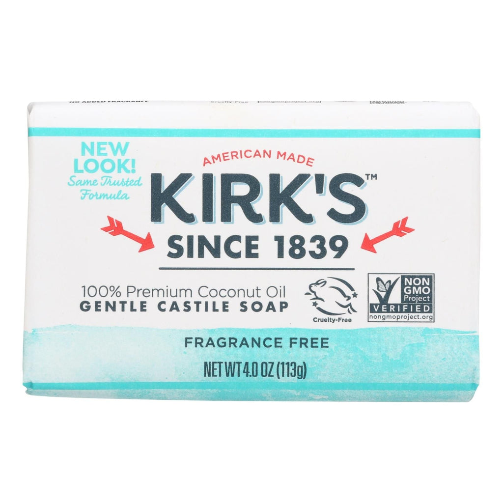 Kirk's Natural Original Coco Castile Soap Fragrance Free - 4 Oz - MC Online