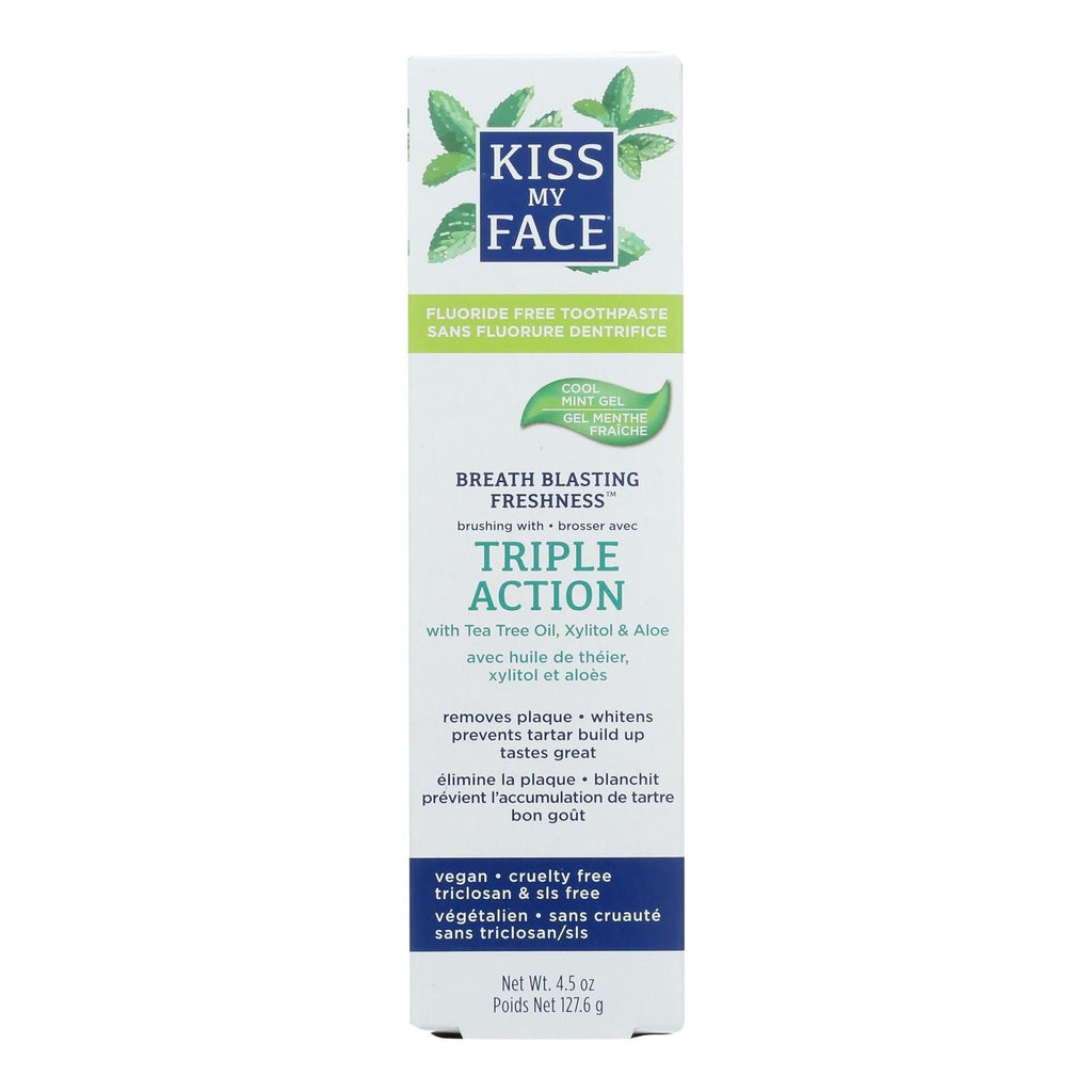 Kiss My Face Toothpaste - Triple Action - Fluoride Free - Gel - 4.5 Oz - MC Online