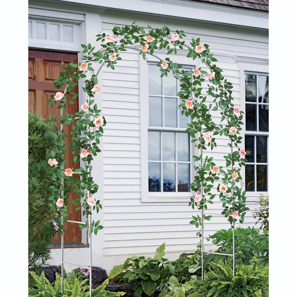 Metal Garden Arch Trellis,Adjustable Arbor Trellis,White - MC Online