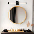 Modern Minimalist LED Vanity Wall Sconce-Matte Black Metal with Ribbed Acrylic Diffuser, Dimmable Warm White Light for Bathroom, Bedroom & Hallway - MC Online