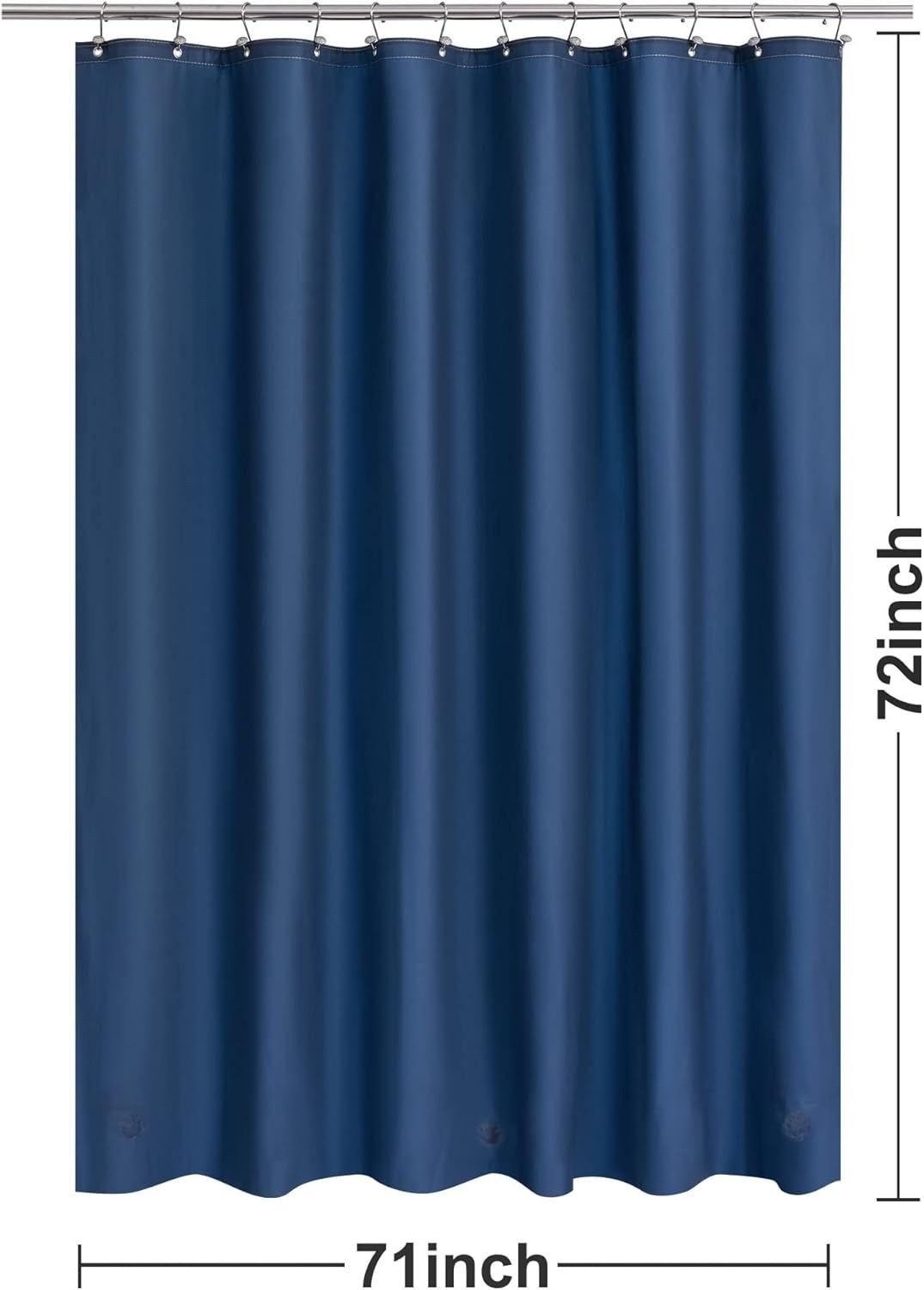 Navy Shower Curtain Liner - Premium PEVA Shower Liner for Bathroom, BPA & PVC Free, No Chemical Smell, Lightweight Standard Size Bath Curtain with 3 Magnets, Metal Grommets - Navy Blue - MC Online