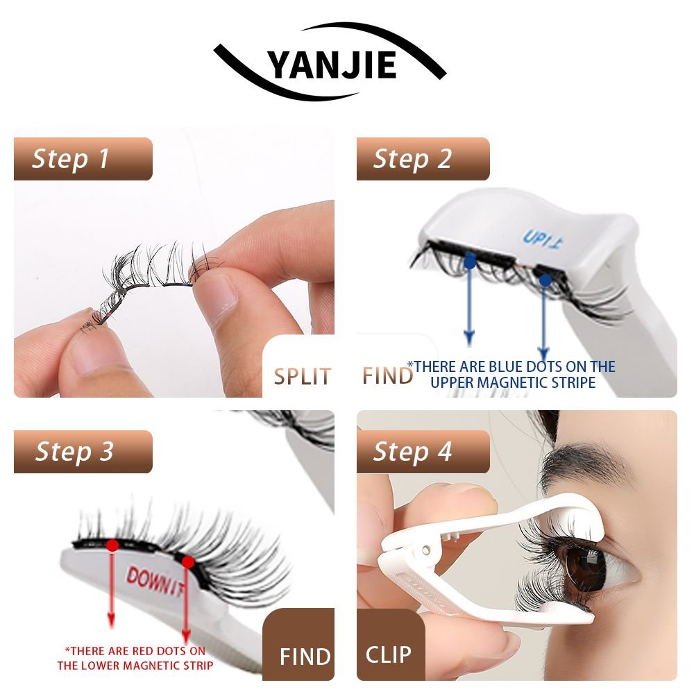 No Glue Soft Magnetic Clip On Eyelashes, Delicate Thin Spaced Natural Reusable Lashes for Daily Bare Makeup - MC Online