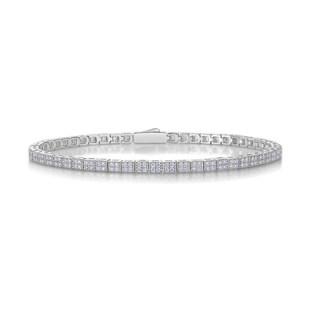 Piano Poet - Made of morganite, 925 sterling silver and platinum-plated diamonds, it is a fashionable jewelry bracelet and a luxurious silver accessory. - MC Online