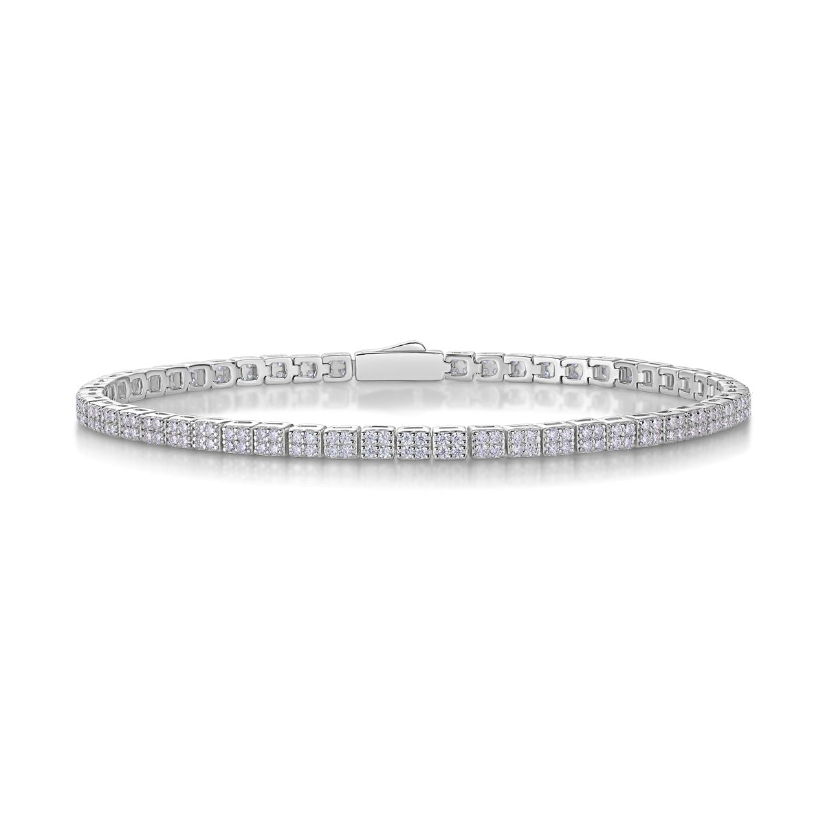 Piano Poet - Made of morganite, 925 sterling silver and platinum-plated diamonds, it is a fashionable jewelry bracelet and a luxurious silver accessory. - MC Online
