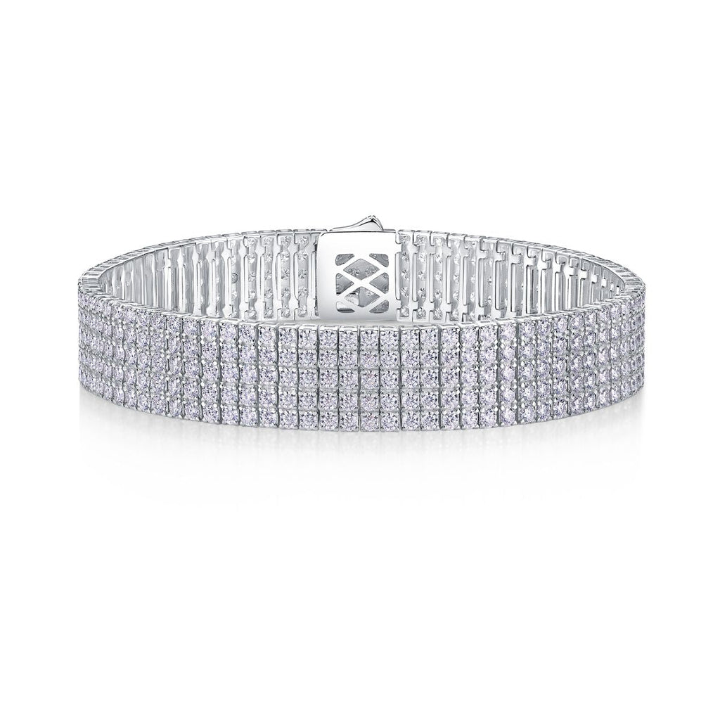 Radiant Simplicity - Made of morganite, 925 sterling silver and platinum-plated diamonds, it is a fashionable jewelry bracelet and a luxurious silver accessory. - MC Online