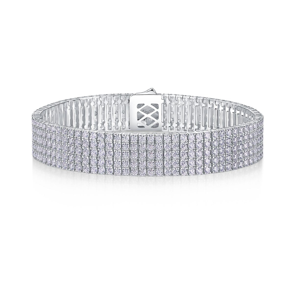 Radiant Simplicity - Made of morganite, 925 sterling silver and platinum-plated diamonds, it is a fashionable jewelry bracelet and a luxurious silver accessory. - MC Online