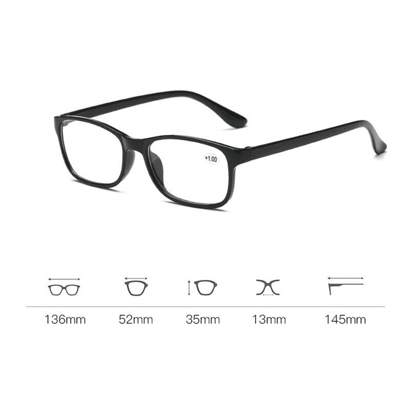 Reading Glasses Mens Womens Unisex Readers Eyeglasses 8 Pack Glasses New Square - MC Online