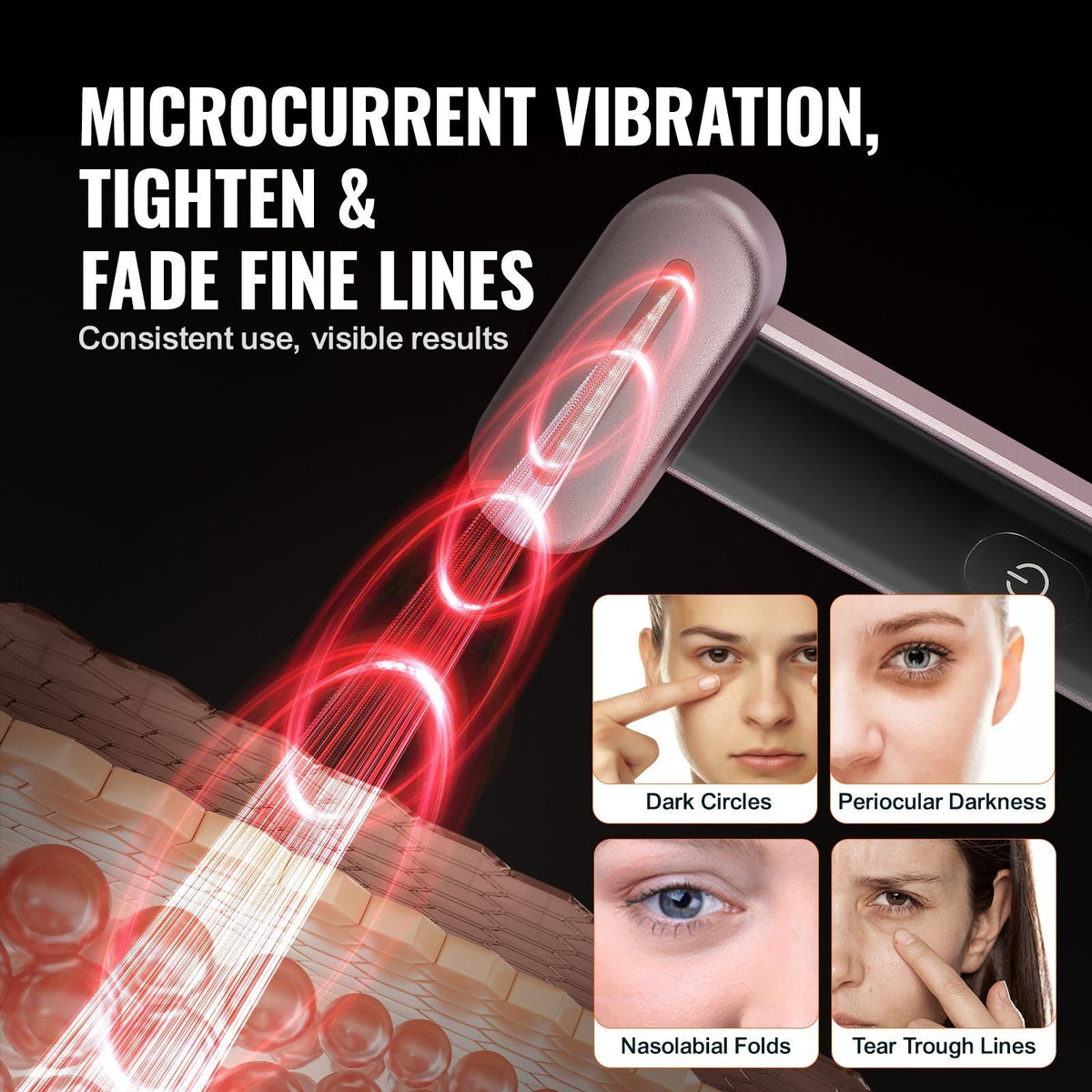 Red Light Therapy Wand for Face and Neck, 3-in-1 LED Facial Wand Red Light Therapy Device with Heating Therapy| Vibrating Facial Massage, Portable LED Beauty Wand - MC Online
