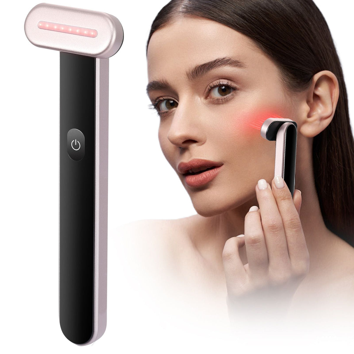 Red Light Therapy Wand for Face and Neck, 3-in-1 LED Facial Wand Red Light Therapy Device with Heating Therapy| Vibrating Facial Massage, Portable LED Beauty Wand - MC Online