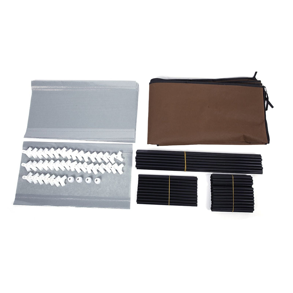 Room-saving 10-Layers 9 Lattices Non-woven Fabric Shoe Rack Black - MC Online