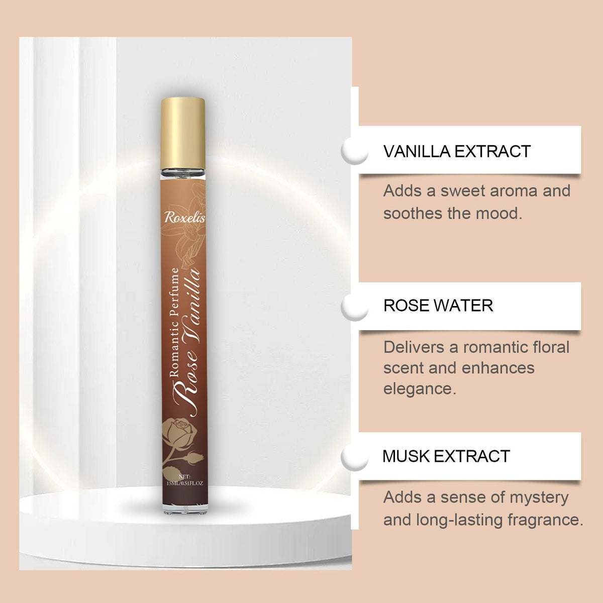 Rose Vanilla French Romantic Fragrance Layered Scent Sweet and Delicate Daily Portable Perfume Spray - MC Online