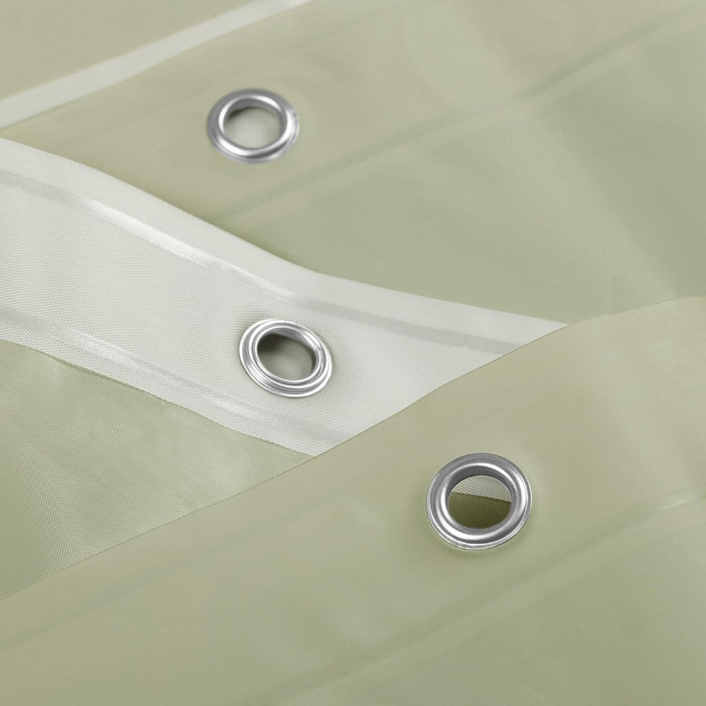 Sage Green Plastic Shower Curtain Liner - Premium PEVA Shower Liner BPA & PVC Free, No Chemical Smell, Lightweight Green Bath Curtain with 3 Magnets for Bathroom, 12 Metal Grommets - Sage - MC Online