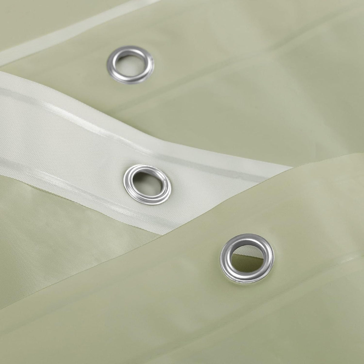 Sage Green Plastic Shower Curtain Liner - Premium PEVA Shower Liner BPA & PVC Free, No Chemical Smell, Lightweight Green Bath Curtain with 3 Magnets for Bathroom, 12 Metal Grommets - Sage - MC Online