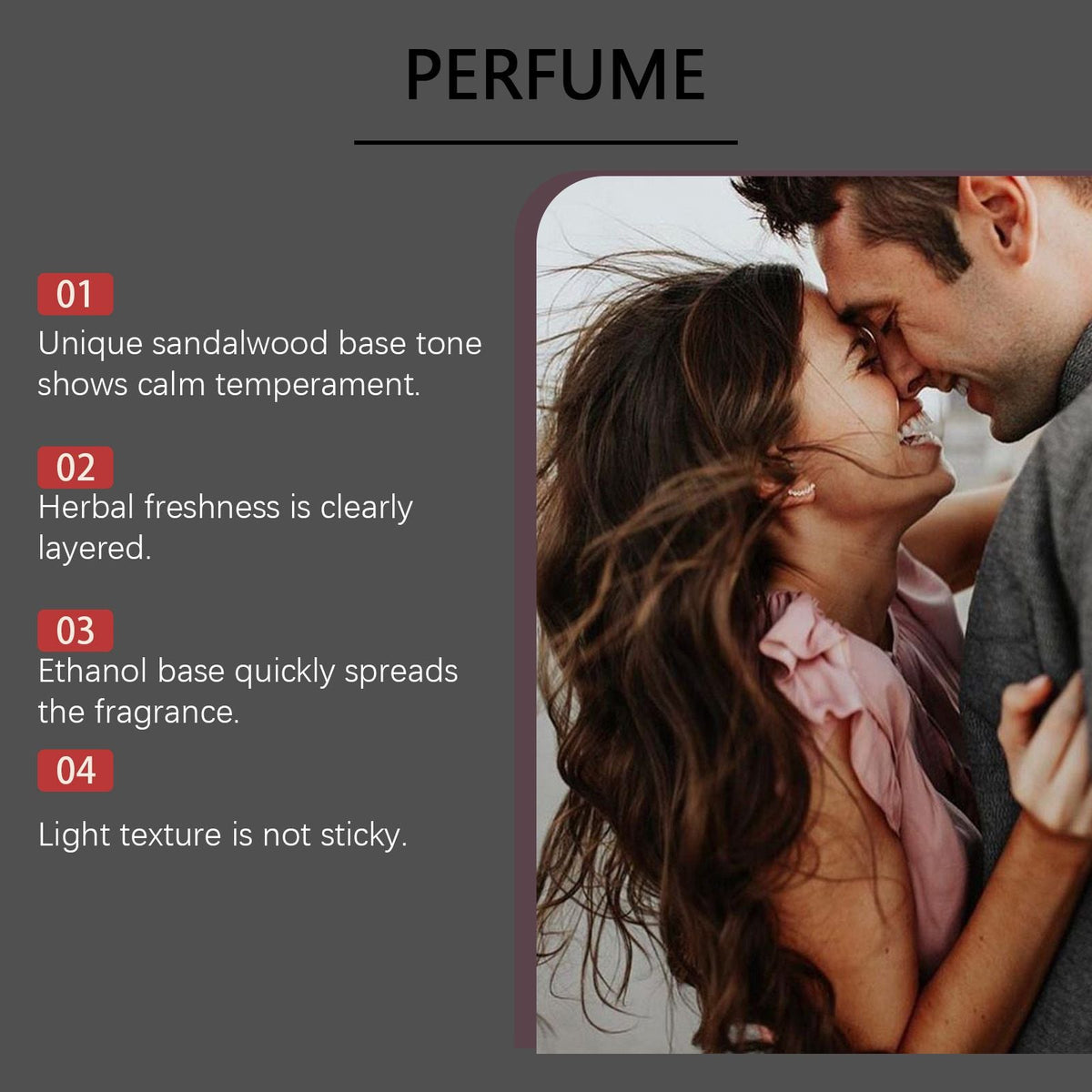 Sandalwood Cologne Romantic Perfume Releases Charm Couple Niche Atmosphere Perfume Fresh and Long-lasting Fragrance Portable - MC Online