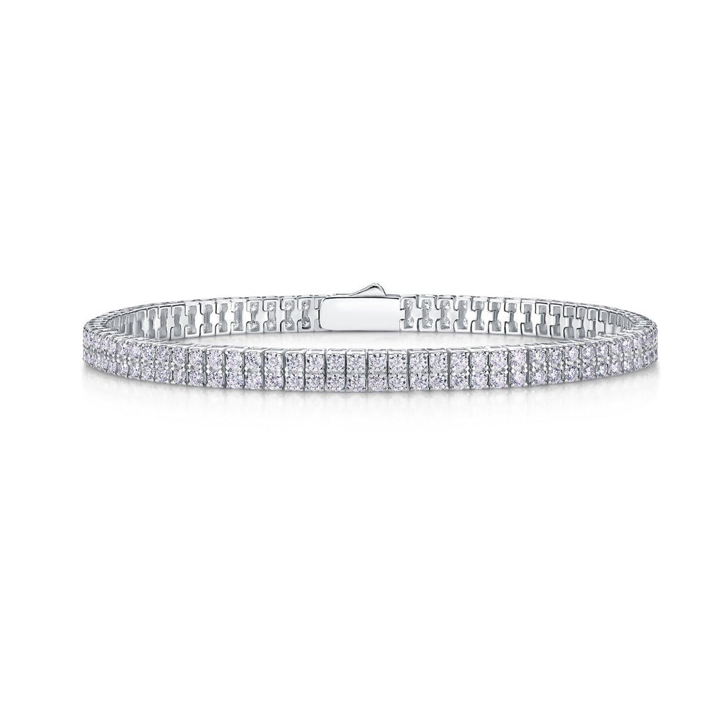 Scattered like stars - Made of morganite, 925 sterling silver and platinum-plated diamonds, it is a fashionable jewelry bracelet and a luxurious silver accessory. - MC Online