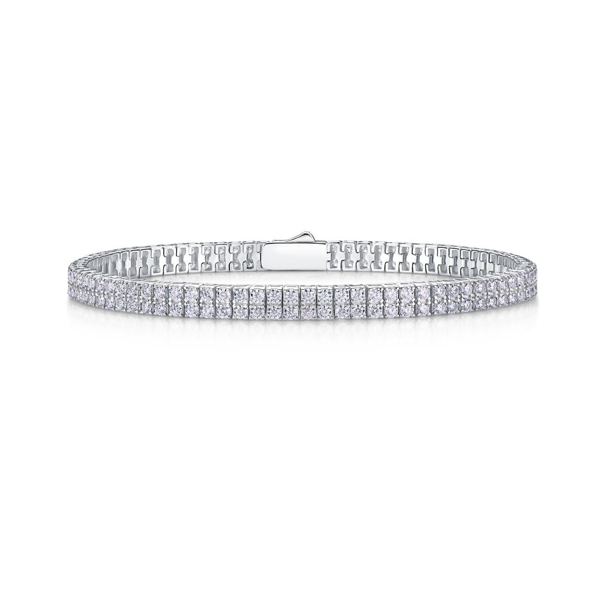 Scattered like stars - Made of morganite, 925 sterling silver and platinum-plated diamonds, it is a fashionable jewelry bracelet and a luxurious silver accessory. - MC Online