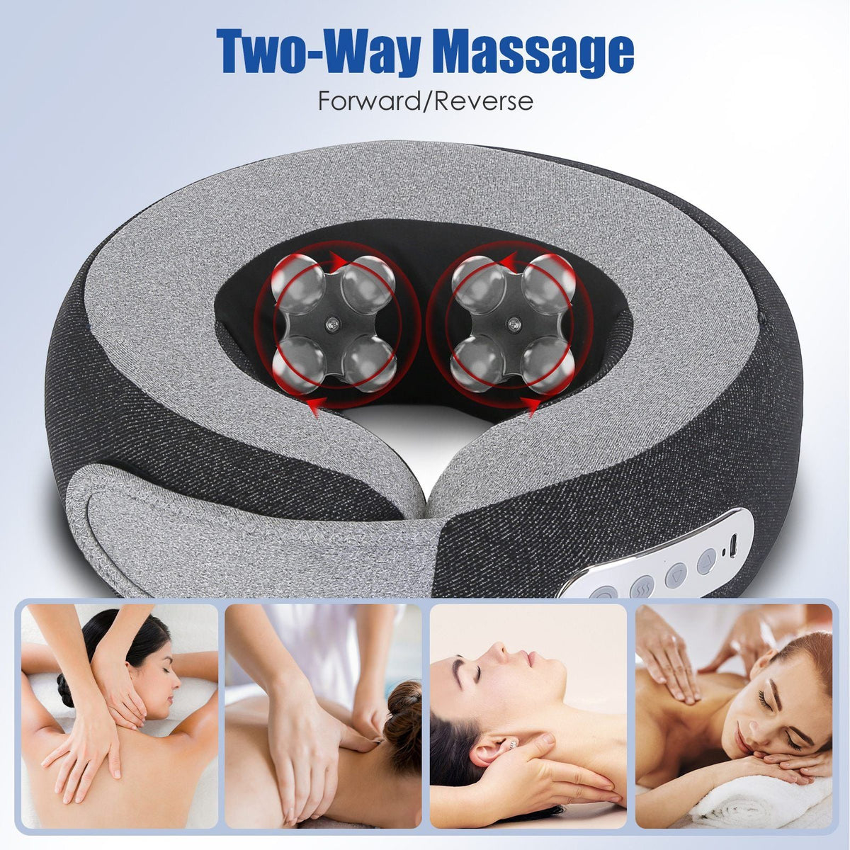 Shiatsu Neck Massage Pillow for Pain Relief - 2-in-1 Use (Neck/Arms/Legs), 3 Massaging Speeds, 2 Heating Modes, 2200mAh Long-Life Battery, Memory Foam Support, Carry Bag - Perfect - MC Online