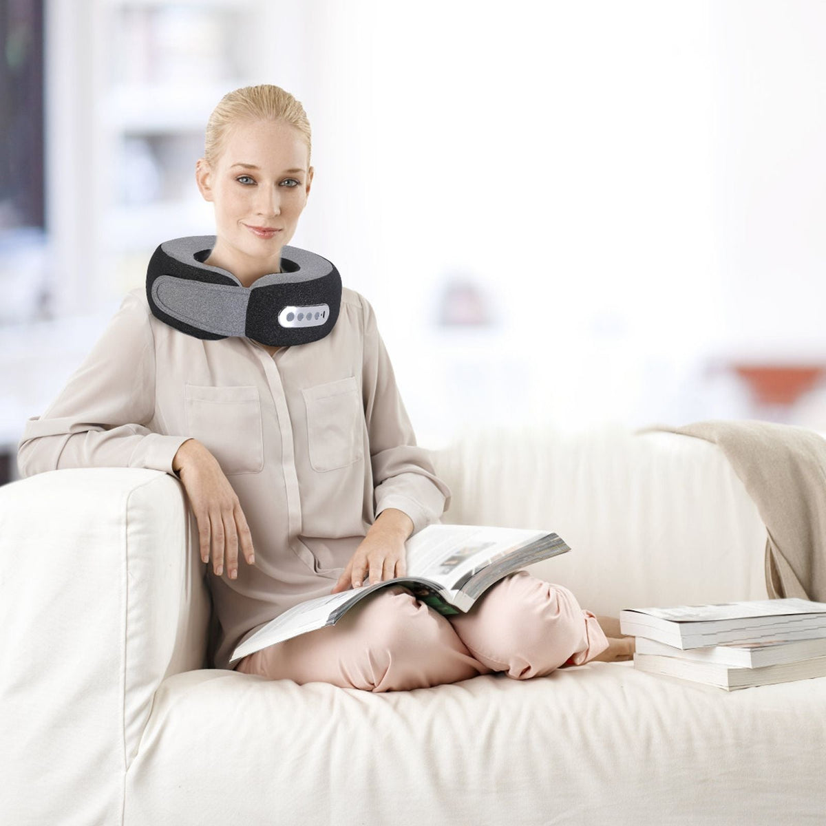 Shiatsu Neck Massage Pillow for Pain Relief - 2-in-1 Use (Neck/Arms/Legs), 3 Massaging Speeds, 2 Heating Modes, 2200mAh Long-Life Battery, Memory Foam Support, Carry Bag - Perfect - MC Online