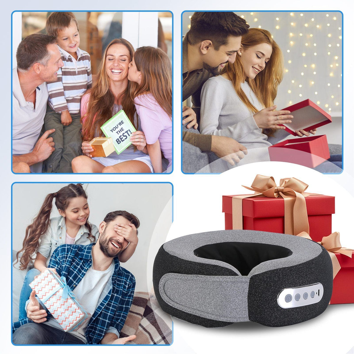 Shiatsu Neck Massage Pillow for Pain Relief - 2-in-1 Use (Neck/Arms/Legs), 3 Massaging Speeds, 2 Heating Modes, 2200mAh Long-Life Battery, Memory Foam Support, Carry Bag - Perfect - MC Online