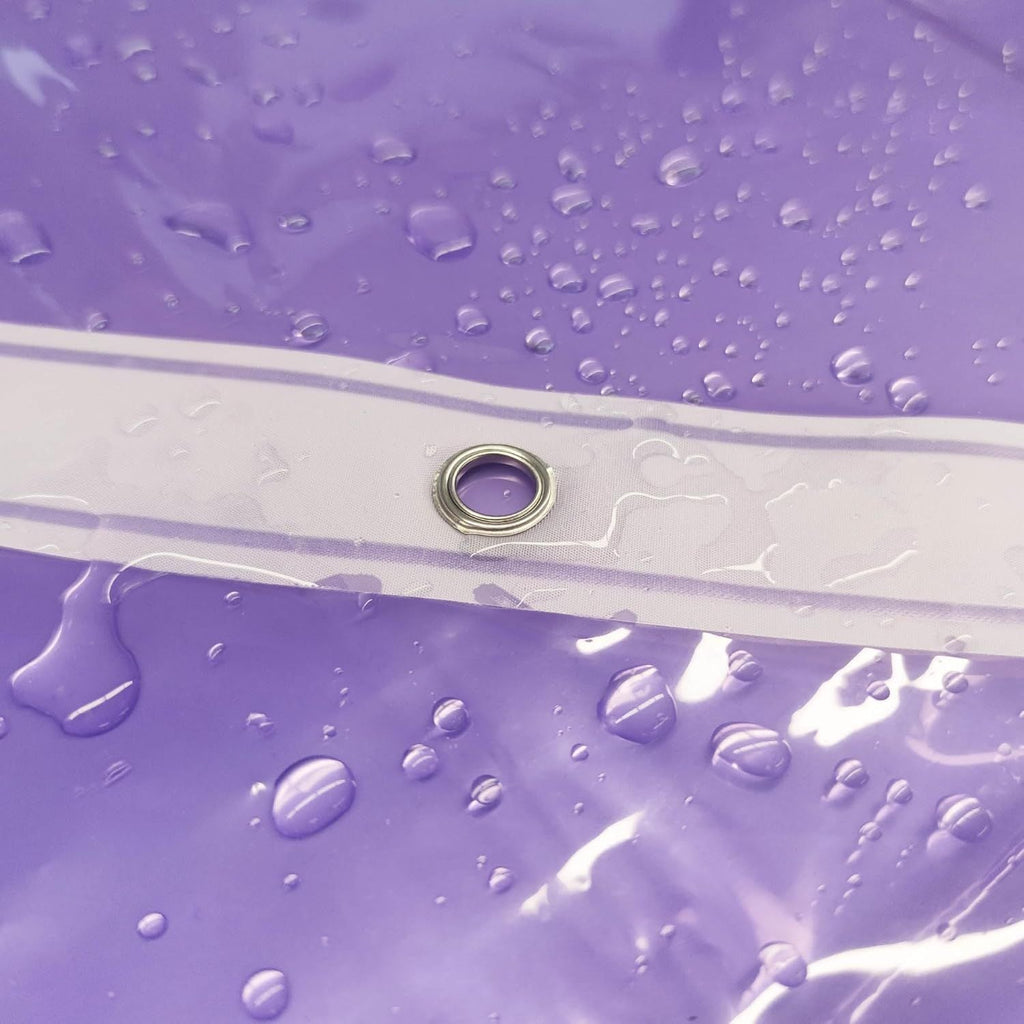 Shower Curtain Liner - Premium Clear Lavender PEVA Shower Liner with 3 Magnets and Metal Grommets, Waterproof Lightweight Standard Size Bathroom Curtains - Translucent Lavender - MC Online