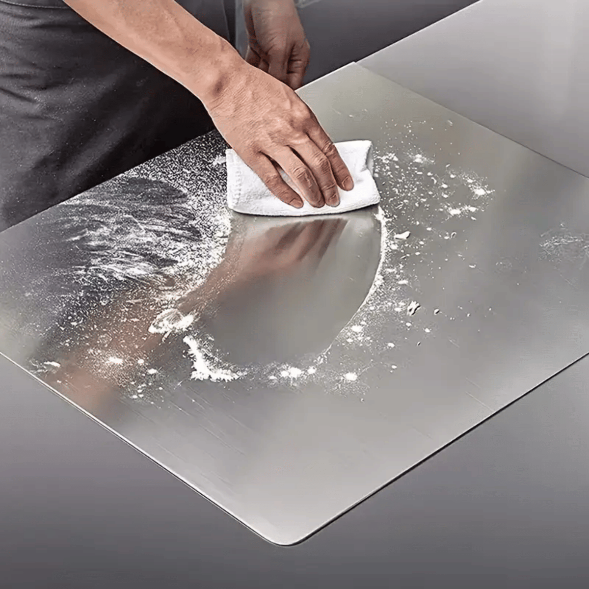 Stainless Steel Cutting Board with Lip for Kitchen Chopping Boards for Countertop Large Metal Cutting Board over Sink Suitable for Meat Fruits Vegetables Bread Noodle and Pizza Bamboo Knives - MC Online
