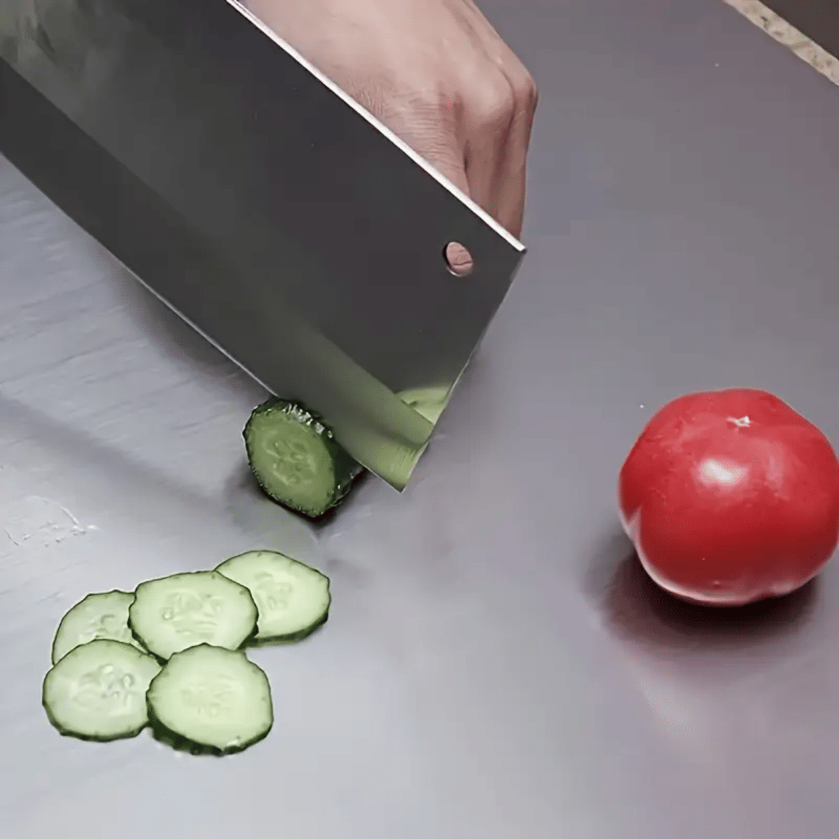 Stainless Steel Cutting Board with Lip for Kitchen Chopping Boards for Countertop Large Metal Cutting Board over Sink Suitable for Meat Fruits Vegetables Bread Noodle and Pizza Bamboo Knives - MC Online