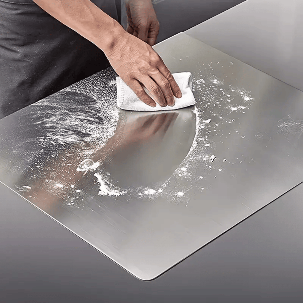 Stainless Steel Cutting Board with Lip for Kitchen Chopping Boards for Countertop Large Metal Cutting Board over Sink Suitable for Meat Fruits Vegetables Bread Noodle and Pizza Bamboo Knives - MC Online