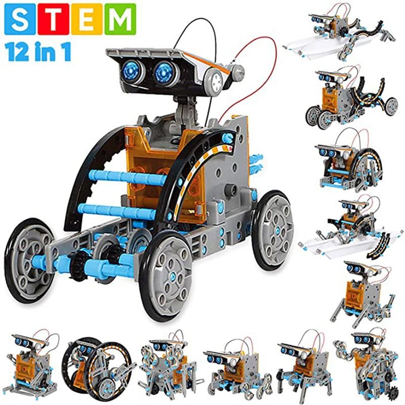 STEM Solar Robot Kit For Kids; 12-in-1 Educational STEM Science Experiment Toys; Solar Powered Building Kit DIY For 8 9 10 11 12 13 Years Old Boys & Girls Kids Toy - MC Online