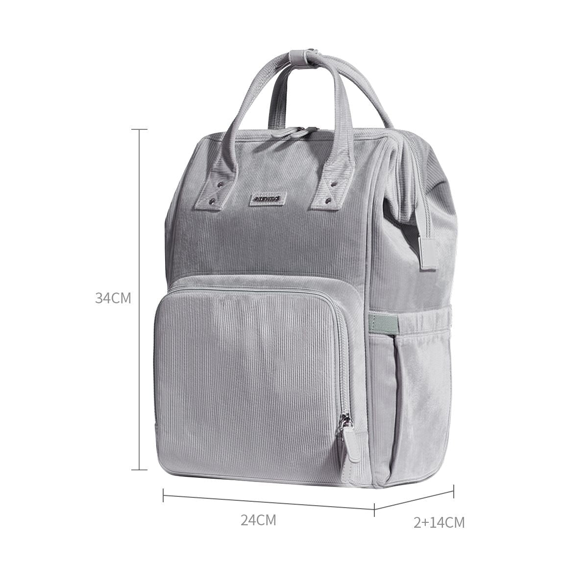 SUNVENO Velvet Stitching Diaper Bag Backpack Large Capacity Tote Shoulder Nappy Bag Organizer for Baby Care with Insulated Pockets,Waterproof Fabric - MC Online