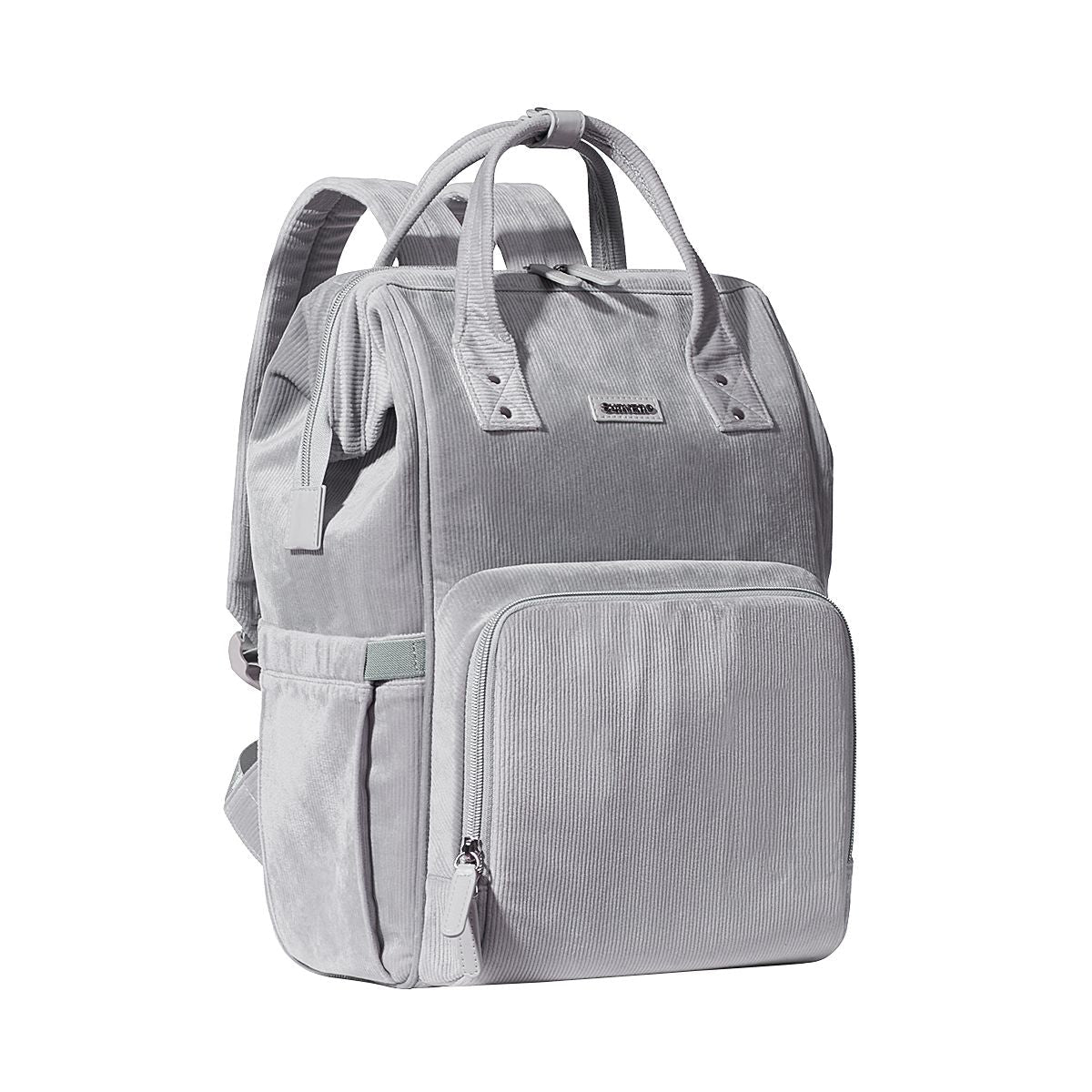 SUNVENO Velvet Stitching Diaper Bag Backpack Large Capacity Tote Shoulder Nappy Bag Organizer for Baby Care with Insulated Pockets,Waterproof Fabric - MC Online