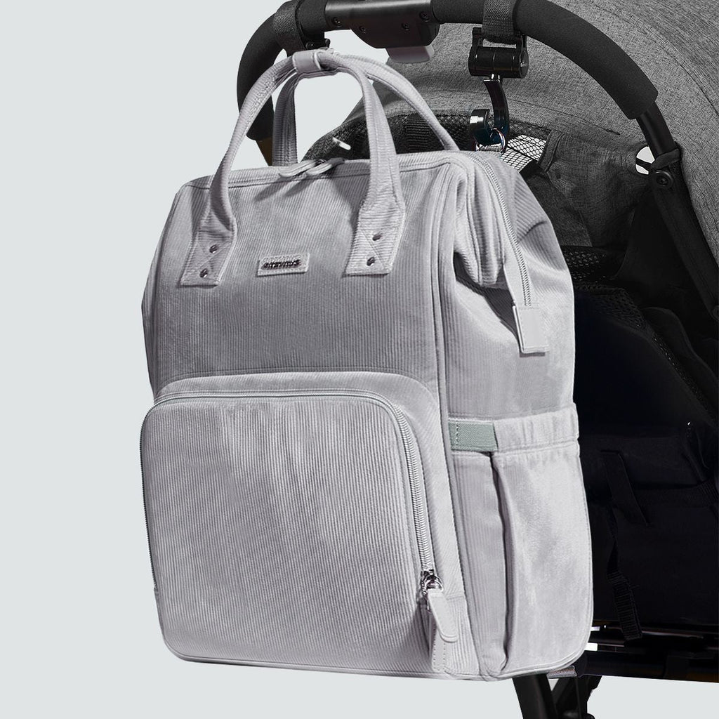 SUNVENO Velvet Stitching Diaper Bag Backpack Large Capacity Tote Shoulder Nappy Bag Organizer for Baby Care with Insulated Pockets,Waterproof Fabric - MC Online