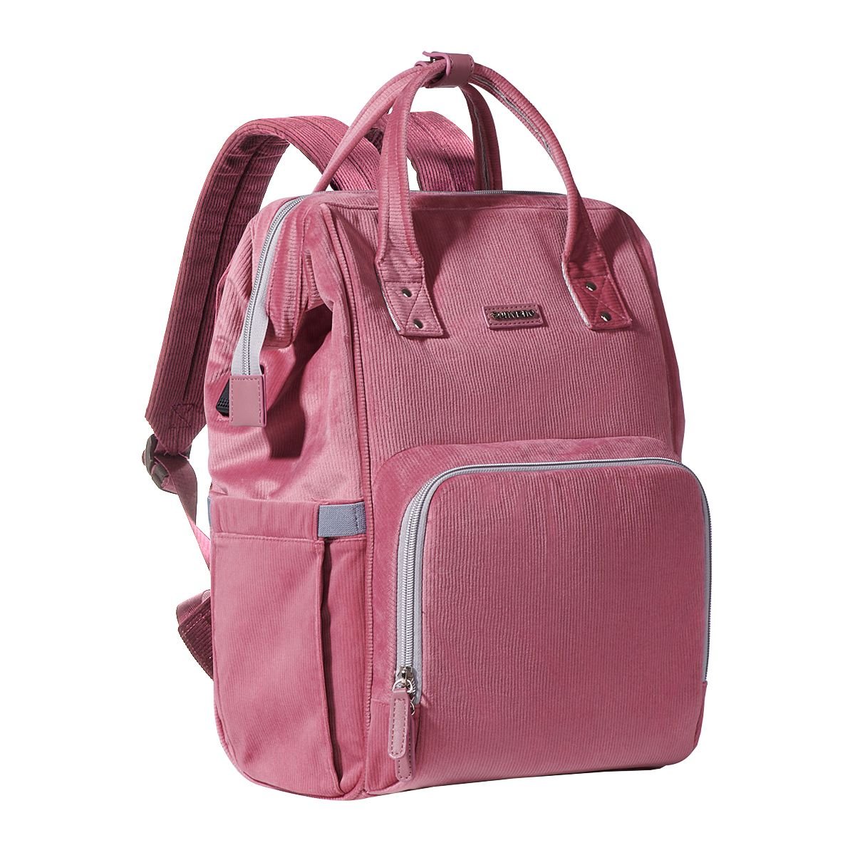 SUNVENO Velvet Stitching Diaper Bag Backpack Large Capacity Tote Shoulder Nappy Bag Organizer for Baby Care with Insulated Pockets,Waterproof Fabric - MC Online