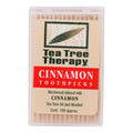 Tea Tree Therapy Toothpicks Cinnamon - 100 Toothpicks - Case Of 12 - MC Online