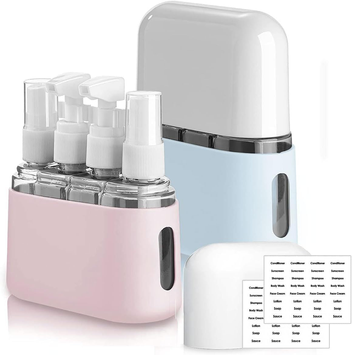 Travel Bottle Set, 8-Pack TSA Approved Travel Size Bottles, Travel Container Dispenser, Travel Shampoo Bottles for Cosmetics Conditioner and Lotion - MC Online
