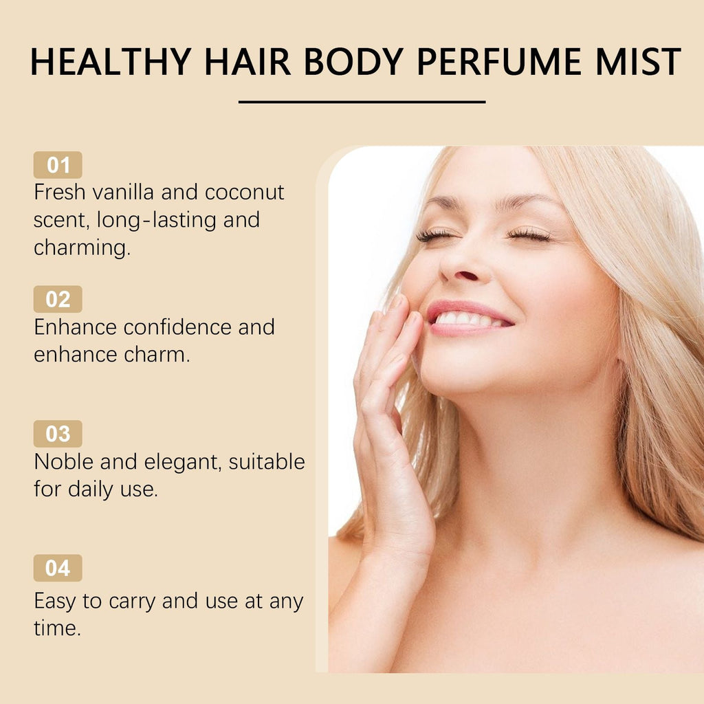 Vanilla Coconut Body Perfume Spray - Long-lasting fragrance, exuding unique charm, fresh, romantic and portable perfume - MC Online