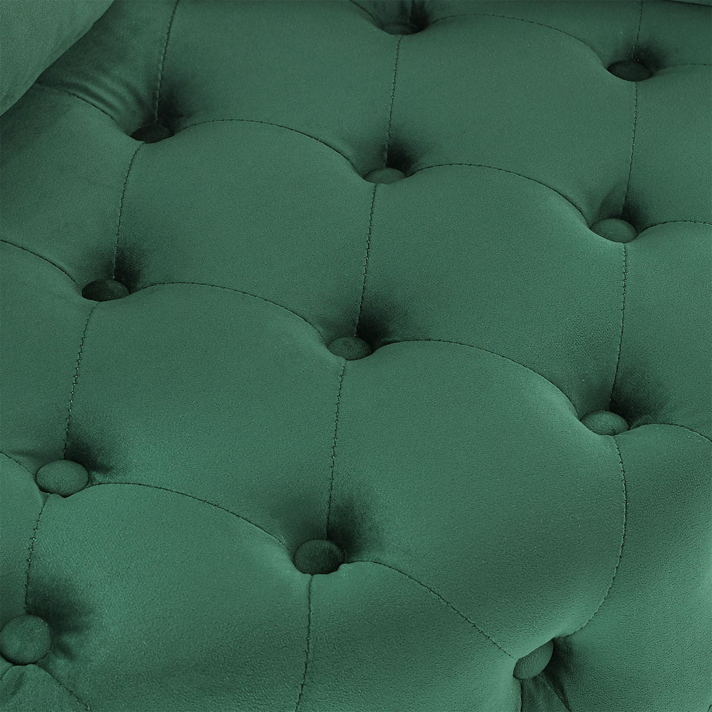 Velvet Upholstered Swivel Chair for Living Room, with Button Tufted Design and Movable Wheels, Including 3 Pillows - MC Online