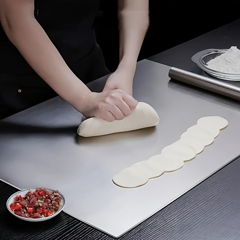 XXL 304 Stainless Steel Cutting Board Anti-Slip & Mildew-Proof! No More Moldy Wooden Boards | Heavy-Duty & Food-Safe, Easy to Clean – Chop Meat, Knead Dough, Bake Prep All-in-One | Must-Have for Hom - MC Online