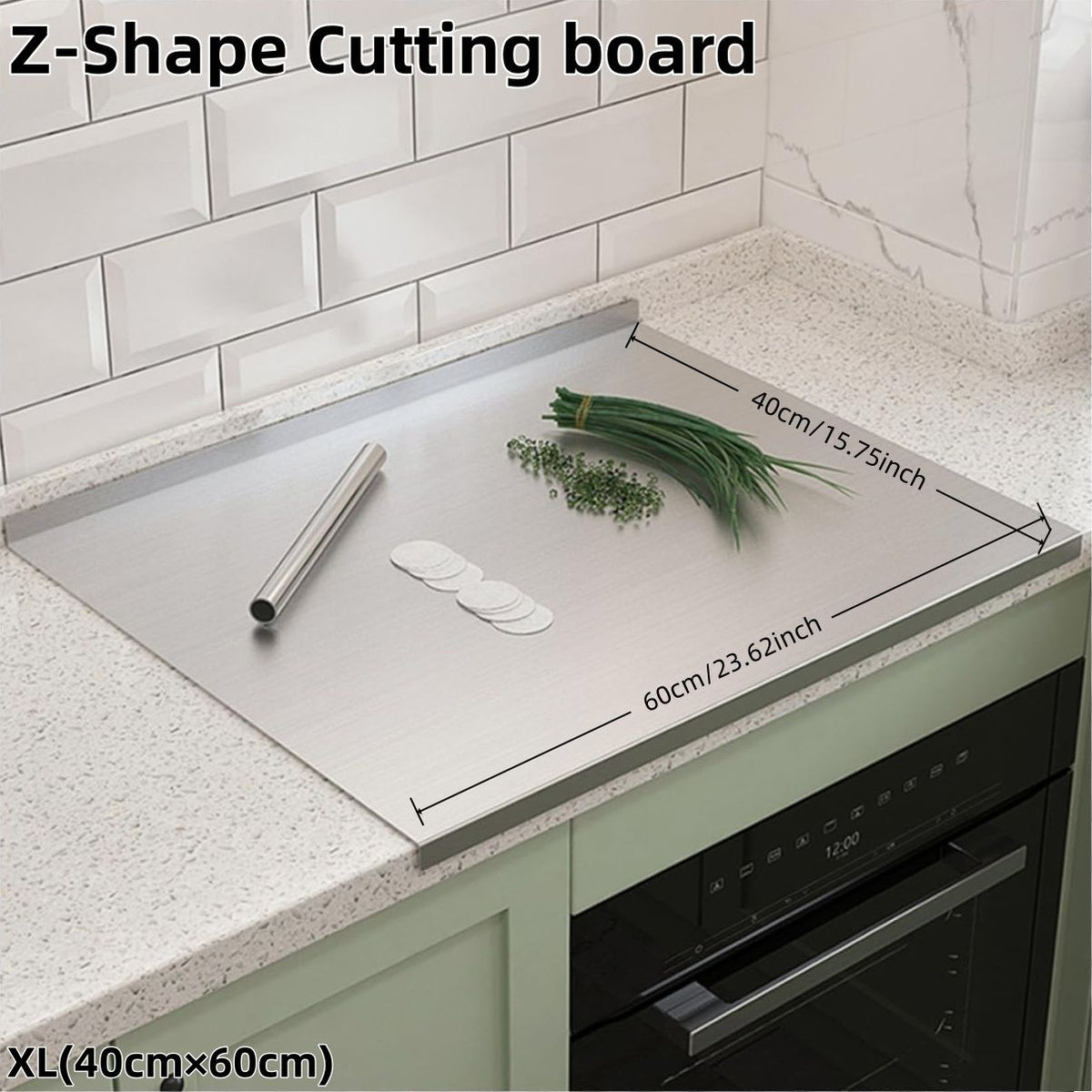 XXL 304 Stainless Steel Cutting Board Anti-Slip & Mildew-Proof! No More Moldy Wooden Boards | Heavy-Duty & Food-Safe, Easy to Clean – Chop Meat, Knead Dough, Bake Prep All-in-One | Must-Have for Hom - MC Online