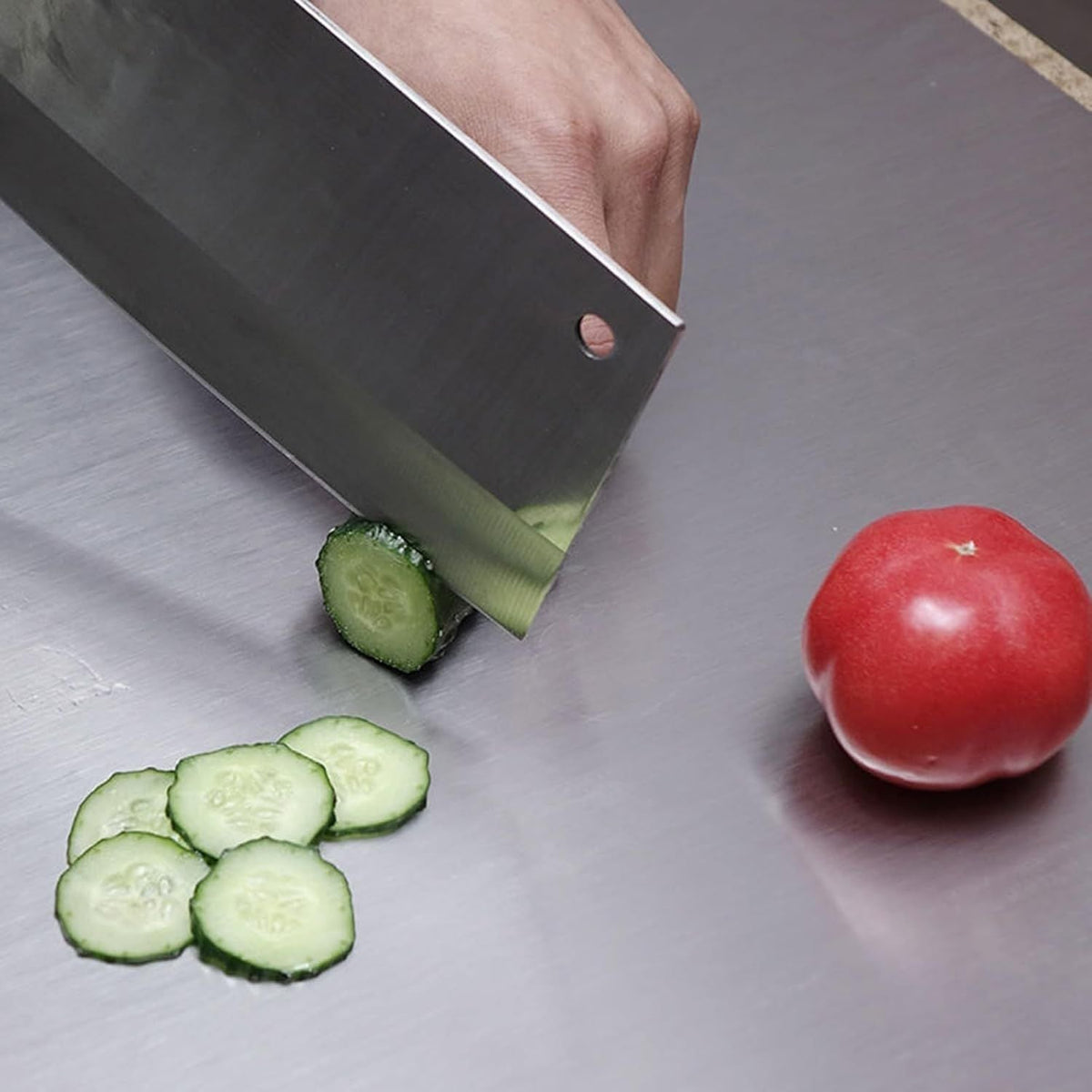 XXL 304 Stainless Steel Cutting Board Anti-Slip & Mildew-Proof! No More Moldy Wooden Boards | Heavy-Duty & Food-Safe, Easy to Clean – Chop Meat, Knead Dough, Bake Prep All-in-One | Must-Have for Hom - MC Online